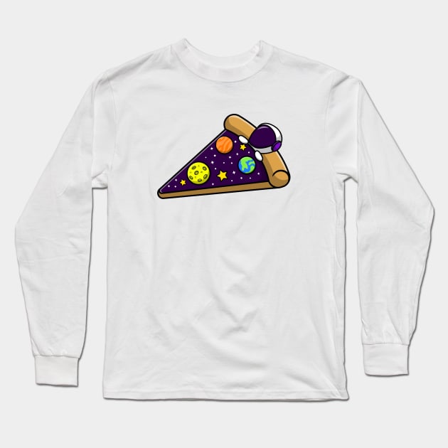 Astronaut And Pizza Long Sleeve T-Shirt by Wifspin